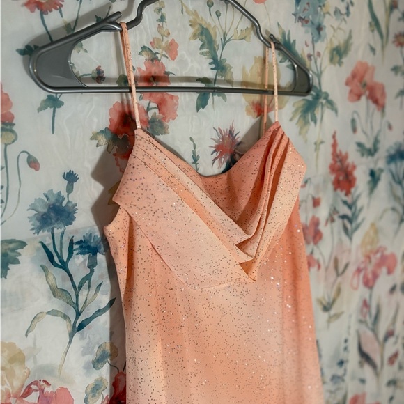 Vintage Onyx Nite Orange Pink Maxi Slip Dress Cocktail - Picture 4 of 7